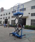 Blue Push Motorcycle Scissor Lift  Platform 3 Meter High / 500Kg Loading