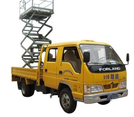 12m 450kg Loading Capacity Truck Mounted Scissor Lift with Auxiliary Lowering System