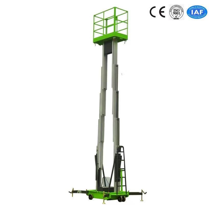 Double Mast Mobile Construction Aerial Work Platform 10 Meters 200Kg Truck-Mounted Type
