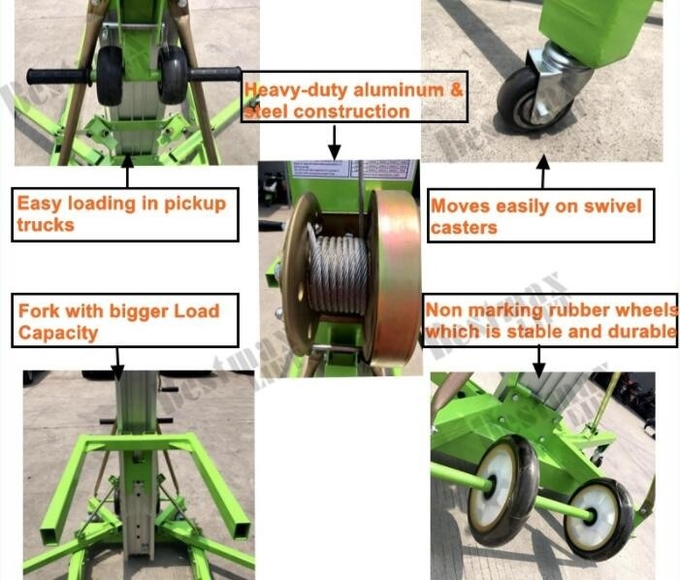 Portable Manual Material Lift 5 Meters Load Platform With 200Kg Rated Load