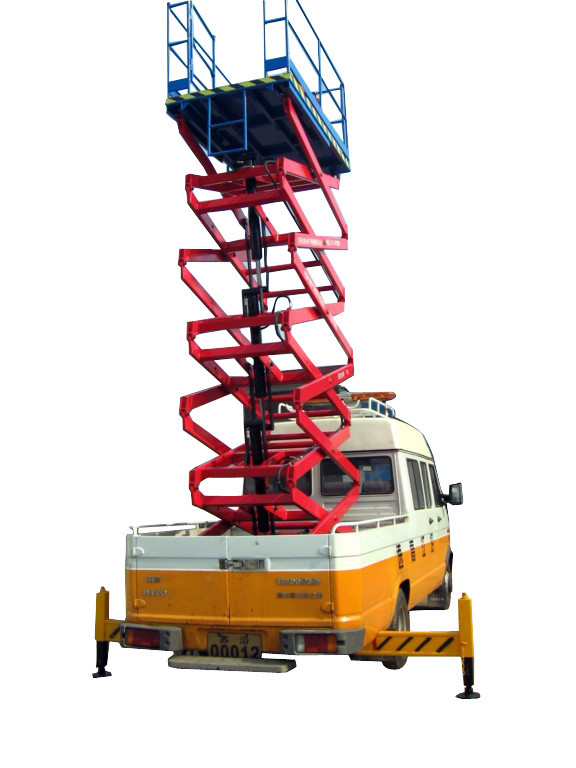 9 Meters Platform Height Truck Mounted Scissor Lift with 500kg Load
