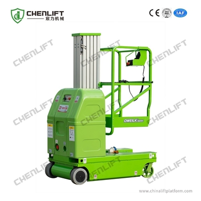 Portable Hydraulic Lift Platform Single Mast Self Propelled Work Platform 6m