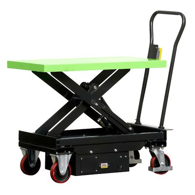 Work Shop Applied Guide Rail Moving Cargo Lift Table with 2000Kg Loading and Controled by Electricity