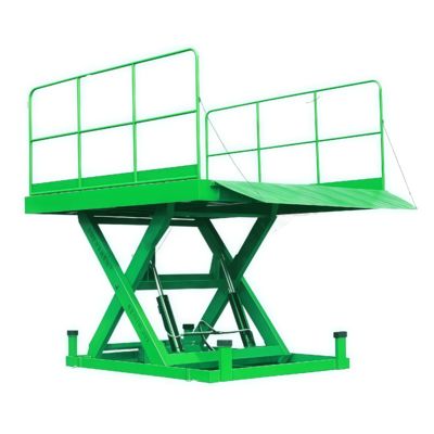 Work Shop Applied Guide Rail Moving Cargo Lift Table with 2000Kg Loading and Controled by Electricity