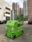 Green 9m  Double Mast Self Propelled Vertical Lift With Hydraulic Turning Wheel