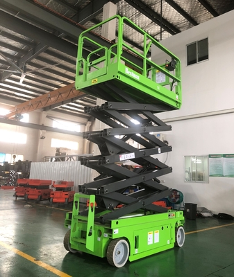 10m Self Propelled Scissor Lift Aerial Work Platform MEWP 320Kg Loading Capacity With Extendable Platform