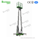 14 Meters 200kg Load Capacity Vertical Lifting Platform Double Mast Manual Pushing