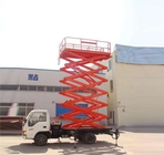 9m 500Kg Truck Mounted Scissor Lift Aerial Working Platform for Painting / Cleaning