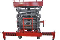 14m 500kg Manual Pushing Mobile Telescoping Lift Red Hydraulic Elevator Aerial Work Platform