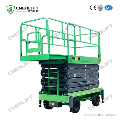 12m Mobile Scissor Lift  Aerial Work Platform 0.5T Loading Capacity