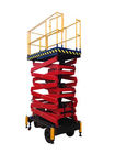 14m 500kg Manual Pushing Mobile Telescoping Lift Red Hydraulic Elevator Aerial Work Platform