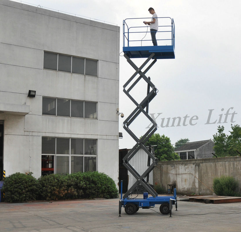Hydraulic Mobile Scissor Lift 6 Meters Platform Height 1 Ton Loading Capacity For Exhibition Hall