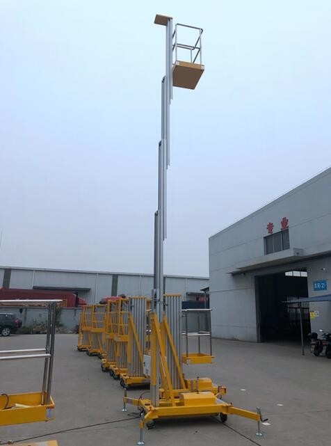 Industrial 6m Hydraulic Lift Aluminum Aerial Work Platform Single Mast