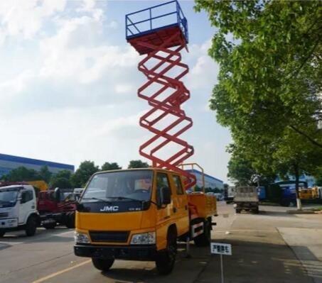 500kg Heavy Hydraulic Elevating Platform Truck Mounted Scissor Lift with 14m