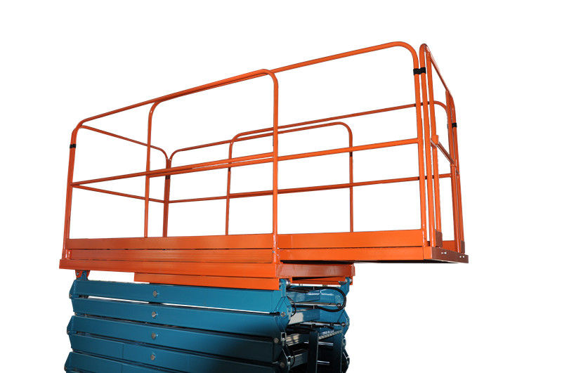450Kg AC / DC Adjustable Extension Heavy Duty Scissor Lift with Four Wheel , Customized