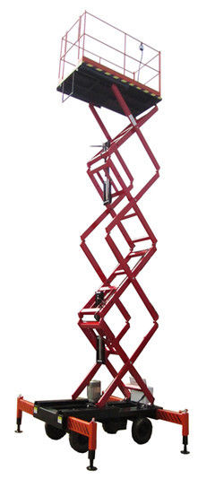 Industrial mobile scissor lift table , 500Kg pneumatic pallet scissor lift