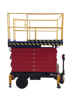 6 meters height mobile hydraulic scissor lift with motorized device loading capacity at 450Kg