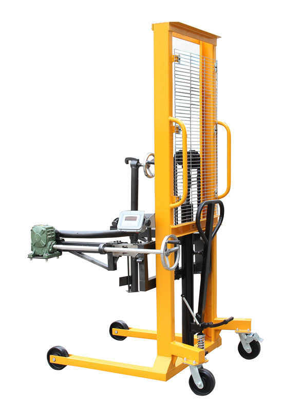 Electronic Balance 1.6m Lifting Height Gripper Type Hydraulic Drum Lift(Manual Rotating) with 400Kg Load