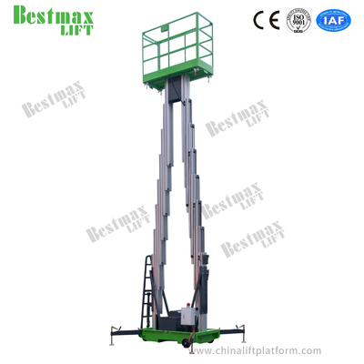 Double Mast Manual Pushing Vertical Lifting Platform For 10m Platform Height